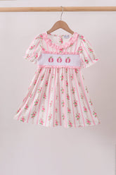 Pink Pumpkin Embroidery Ruffle Dress - Aaria Tees