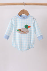 Blue Mallard Applique Gingham Bubble