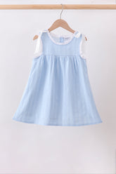 Blue Jacquard Lace Dress - Aaria Tees