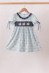 Blue Pumpkin Embroidery Ruffle Dress - Aaria Tees
