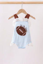 Blue Football French Knot Stripe Lace Bubble - Aaria Tees