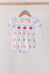 Blue Pumpkin Embroidery Bubble - Aaria Tees