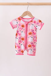 Pink Ghost Bamboo Romper - Aaria Tees