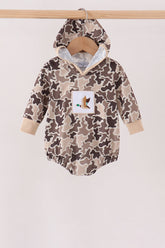 Camouflage duck embroidery hoodie bubble - Aaria Tees