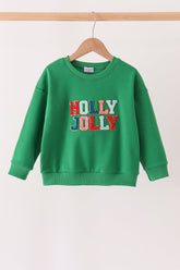 Green Holly Jolly French Knot Top - Aaria Tees