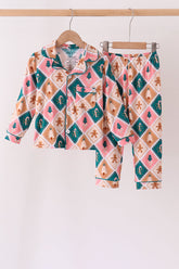 Green Gingerbread Bamboo Mom&me Pajama Set - Aaria Tees