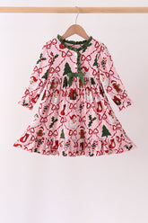 Pink Christmas Tree Bamboo Dress - Aaria Tees