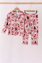 Pink Christmas Tree Bamboo Mom&me Pajama Set - Aaria Tees