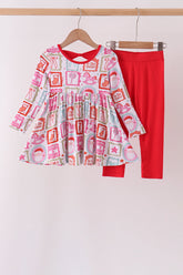 Red Santa Carousel Pajama Set - Aaria Tees