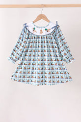 Blue mallard duck embroidery dress - Aaria Tees