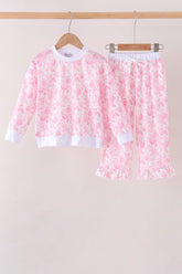 Pink floral print mom&me pants set - Aaria Tees