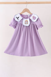 Purple spooky embroidery dress - Aaria Tees