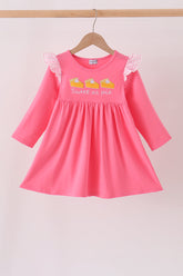 Pink sweet as pie embroidery ruffle dress - Aaria Tees