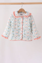 Blue hydrangea ruffle jacket - Aaria Tees