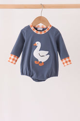 Navy goose applique bubble - Aaria Tees