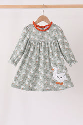 Grey goose applique ruffle dress - Aaria Tees