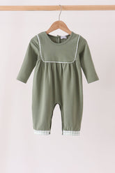 Green Solid Romper - Aaria Tees