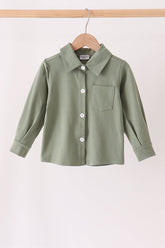 Green Pocket Button Down Shirt - Aaria Tees