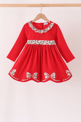 Red Bow Ruffle dress - Aaria Tees