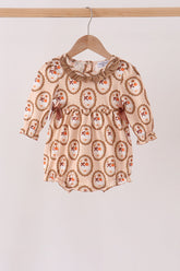 Brown goose pumpkin ruffle bubble - Aaria Tees
