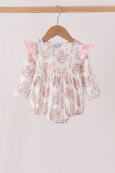 Pink horse ruffle bubble - Aaria Tees