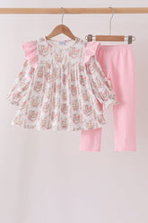 Pink horse ruffle pants set - Aaria Tees