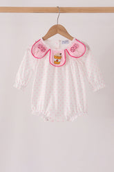 Pink french knot dot bubble - Aaria Tees