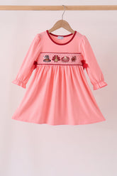 Pink turkey embroidery dress - Aaria Tees
