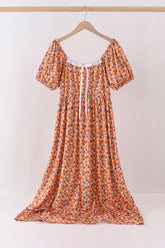 Fall floral print mom dress - Aaria Tees
