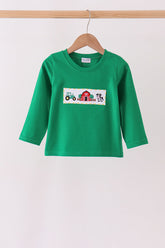 Green Farm Cow Embroidery Top - Aaria Tees