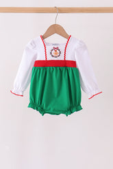 Green Gingerbread Smocked Bubble - Aaria Tees