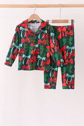 Forest Bow Zip Bamboo Mom&me Pajama set - Aaria Tees