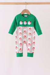 Green Santa Embroidery Romper - Aaria Tees