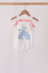 Pink Castle Applique Ruffle Bubble - Aaria Tees