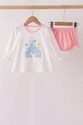Pink Castle Applique Bloomer Set - Aaria Tees