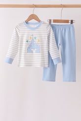 Blue Castle Applique Stripe Pants Set - Aaria Tees