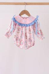 Pink Character Bow Embroidery Bubble - Aaria Tees