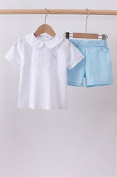 Peter pan collar shorts set - Aaria Tees