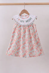 Floral I love my mom embroidery dress - Aaria Tees