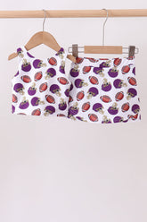 Purple active football print skort set - Aaria Tees