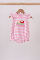 Pink Apple Pencil Embroidery Bubble - Aaria Tees