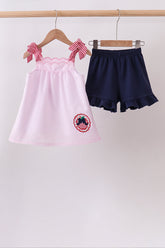 Pink Apple Gingham Set - Aaria Tees