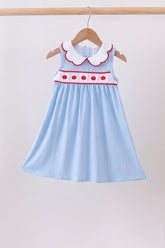 Blue Apple Smocked Dress - Aaria Tees