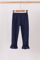 Navy ruffle pants - Aaria Tees