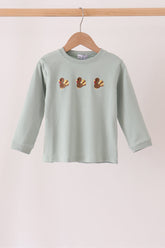 Green turkey embroidery top - Aaria Tees