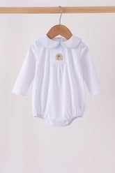 Blue dot turkey embroidery bubble - Aaria Tees