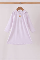 Pink dot turkey embroidery dress - Aaria Tees