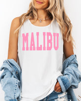 Malibu California State City Comfort Colors Tank Top – Coastal USA Travel Summer Graphic - Aaria Tees