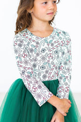 Mints & Mistletoe L/S Tutu Dress - Aaria Tees