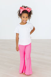 Neon Pink Scrunchy Bells - Aaria Tees